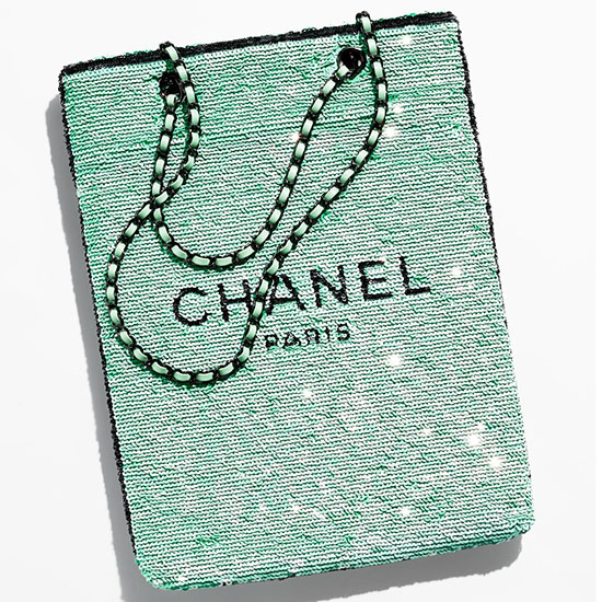 Borsa Shopping Chanel Con Paillettes Verde As4856