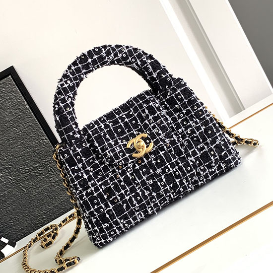 Borsa Shopping Chanel Mini Kelly In Tweed Nera As4416