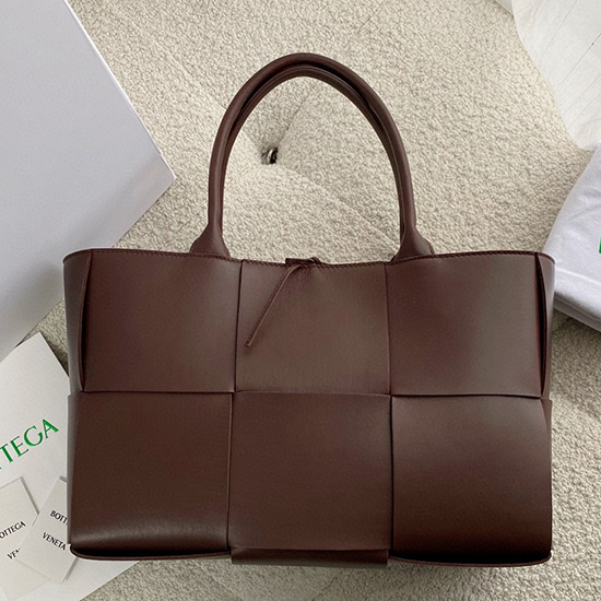 Borsa Tote Bottega Veneta Arco Maxi Intrecciata Caffè B03161