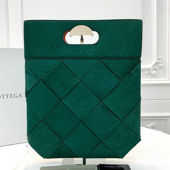 Borsa Tote Bottega Veneta Piccola In Cavallino Verde Lux 574154