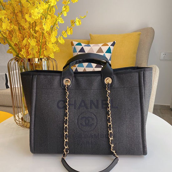 Borsa Tote Chanel Cabas In Tela Nera A66941