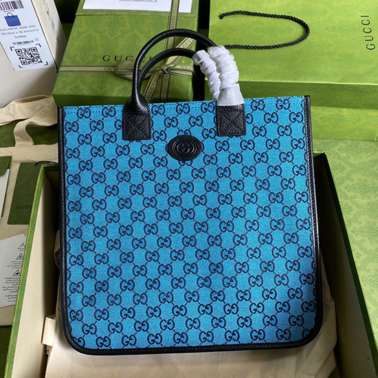 Borsa Tote Gucci GG Blu 550763