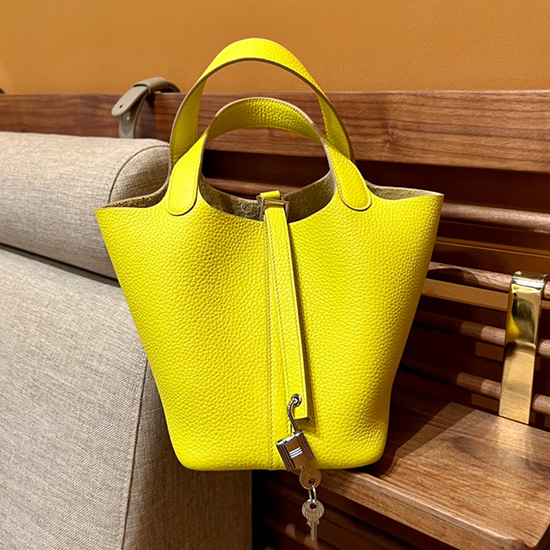 Borsa Tote Hermes Picotin Lock 22 Giallo De Napoli H82301