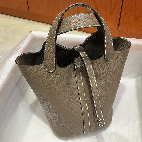 Borsa Tote Hermes Picotin Lock 22 Gri Elephant HP04201