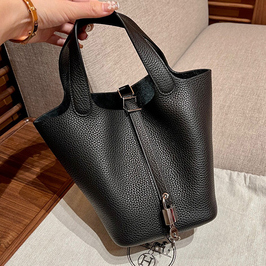 Borsa Tote Hermes Picotin Lock 22 Nera H82301