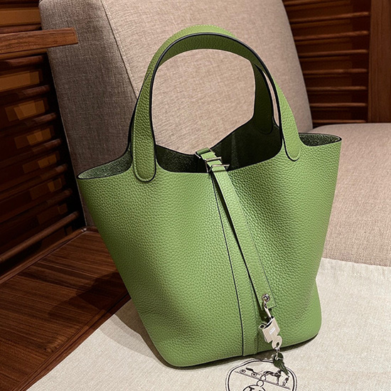 Borsa Tote Hermes Picotin Lock 22 Vert Criquet H82301