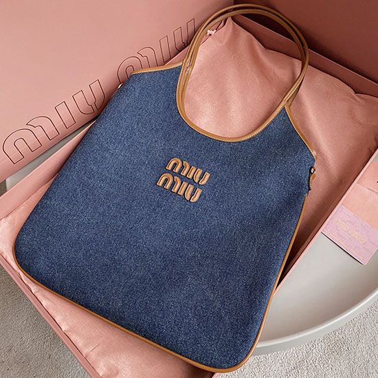 Borsa Tote In Denim Miu Miu Edera 5bg231