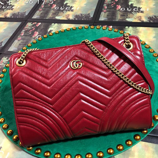 Borsa Tote In Pelle Gucci Rossa 524592