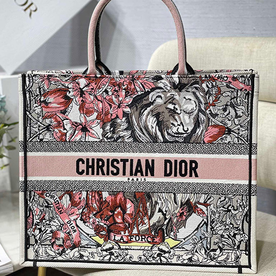 Borsa Tote Libro In Tela Ricamata Dior M1286617