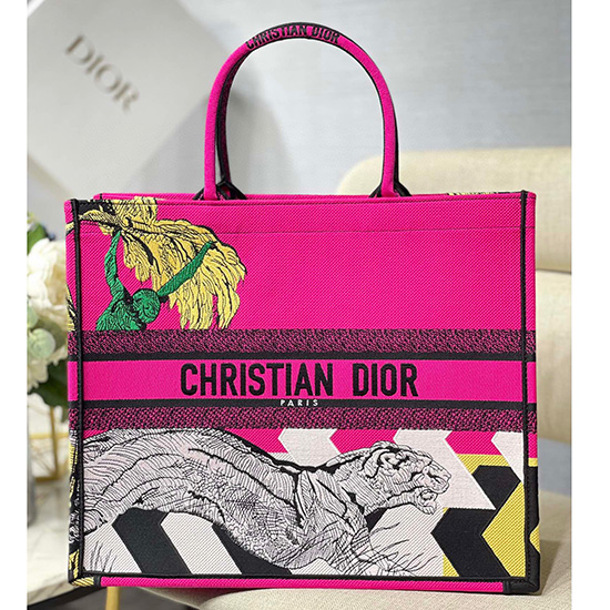 Borsa Tote Libro In Tela Ricamata Dior M1286618