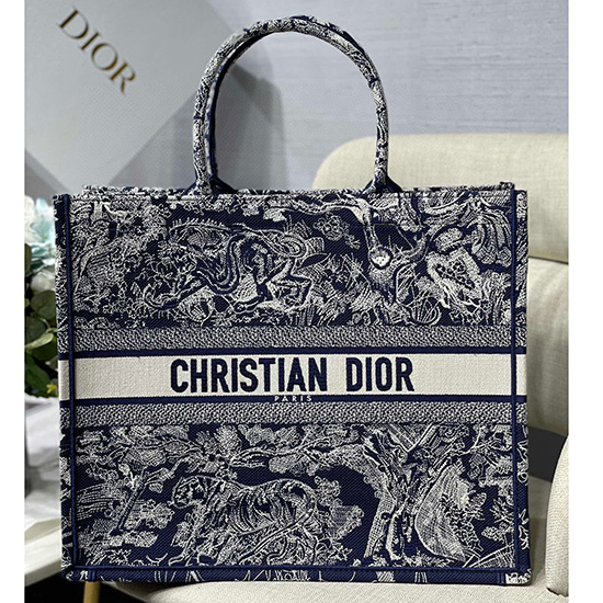 Borsa Tote Libro In Tela Ricamata Dior M128664