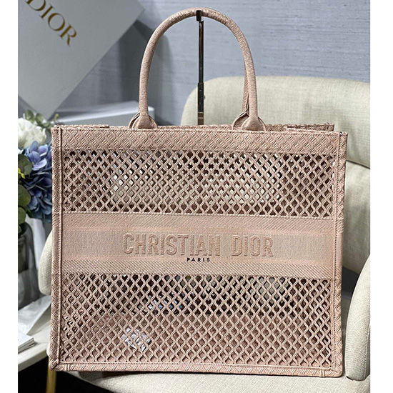 Borsa Tote Libro In Tela Ricamata Dior M128666