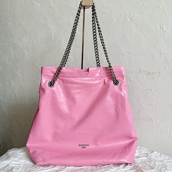 Borsa Tote Media Balenciaga Crush Rosa B742941