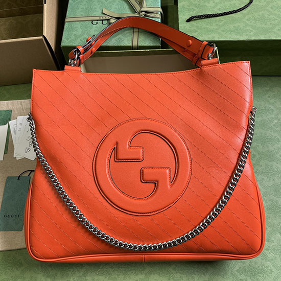 Borsa Tote Media Gucci Blondie Arancione 751516