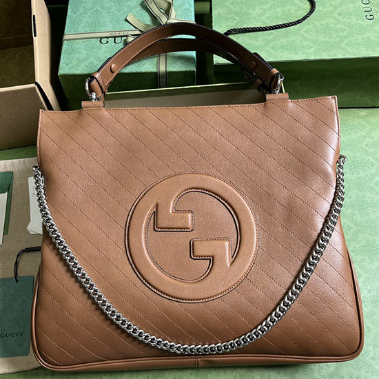 Borsa Tote Media Gucci Blondie Marrone 751516