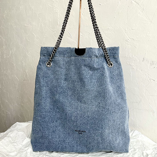 Borsa Tote Media In Denim Balenciaga B742941