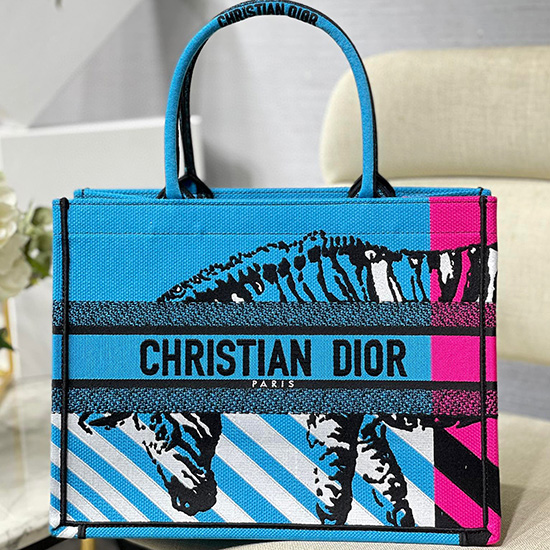 Borsa Tote Media In Tela Ricamata Dior M1286620