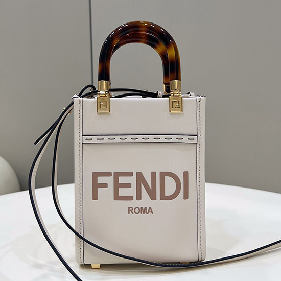 Borsa Tote Mini Fendi Sunshine F8376 Bianca