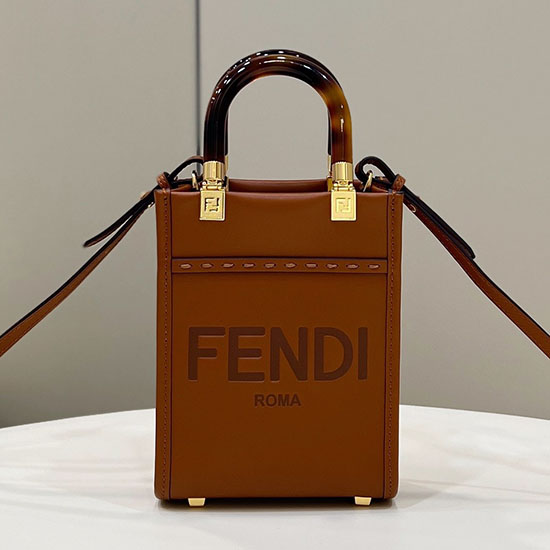 Borsa Tote Mini Fendi Sunshine Marrone F8376