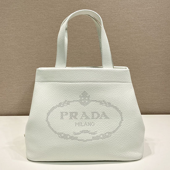 Borsa Tote Prada Con Logo Intagliato Bianca 1bc384