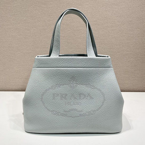 Borsa Tote Prada Con Logo Intagliato Grigio Chiaro 1bc384