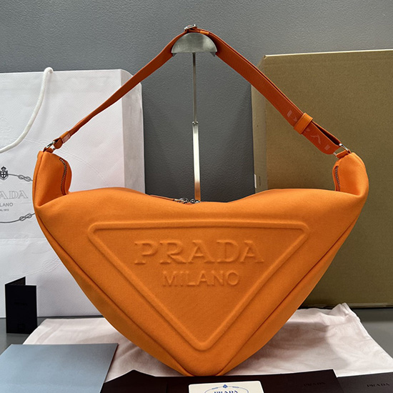 Borsa Triangolare Prada In Tela Arancione 2vy007