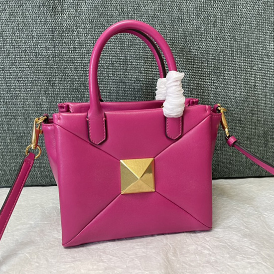 Borsa Valentino Piccola In Nappa Con Borchie Rosa V1186