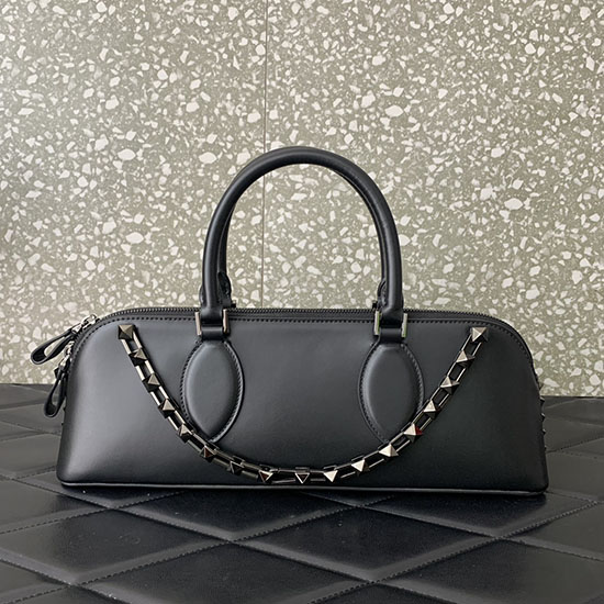 Borsa Valentino Rockstud East-West In Pelle Di Vitello Nera V0273