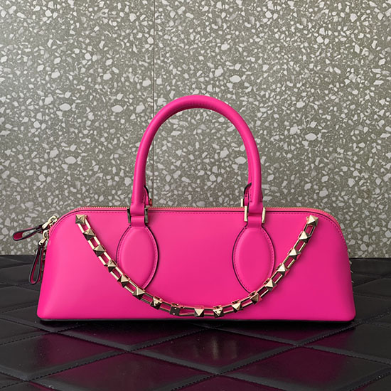 Borsa Valentino Rockstud East-West In Pelle Di Vitello Rosa V0273