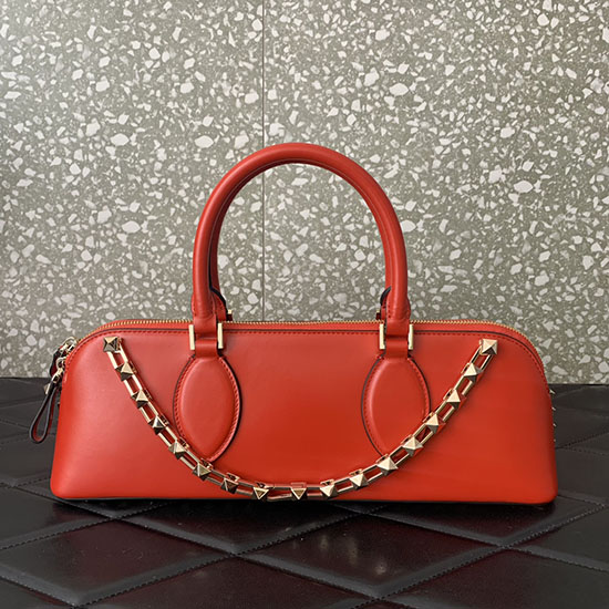 Borsa Valentino Rockstud East-West In Pelle Di Vitello Rossa V0273