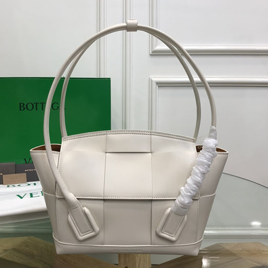 Bottega Veneta Borsa Arco 33 Piccola In Pelle Liscia Bianca B1007