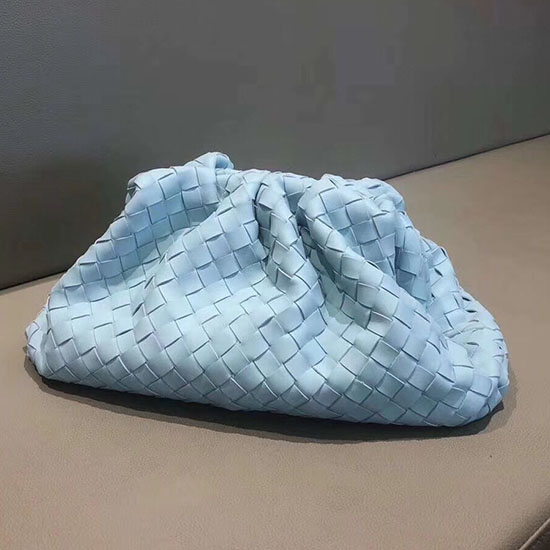 Bottega Veneta In Pelle Intrecciata La Pochette Azzurro Cielo 576175