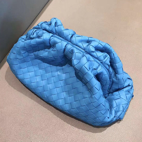 Bottega Veneta In Pelle Intrecciata La Pochette Blu 576175