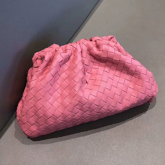 Bottega Veneta In Pelle Intrecciata La Pochette Rosa 576175