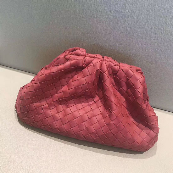 Bottega Veneta In Pelle Intrecciata La Pochette Rossa 576175