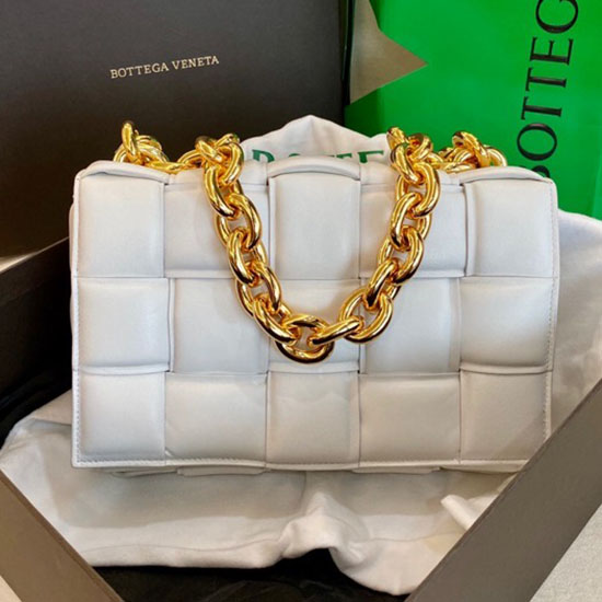 Bottega Veneta La Cassetta Catena Bianca B631421