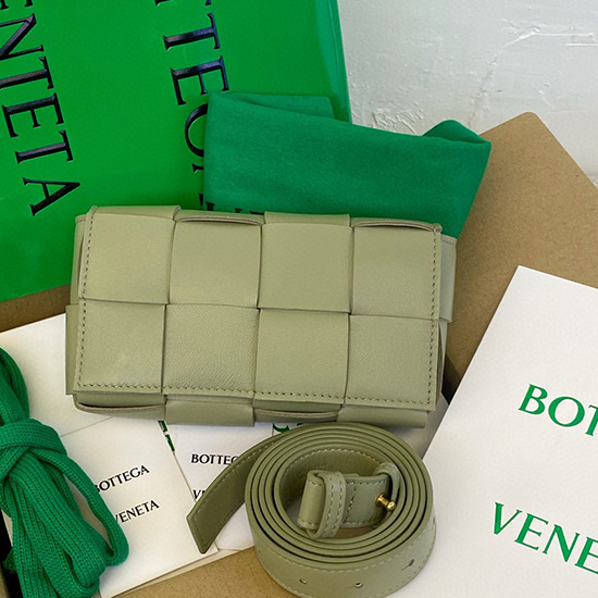 Bottega Veneta Mini Cassetta In Pelle Di Agnello Verde B69367