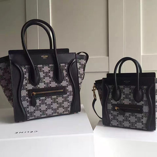 Celine Micro Bagaglio In Pelle Originale Nera Cl112540