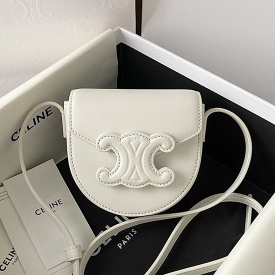 Celine Mini Besace Cuir Triomphe Bianco C35105