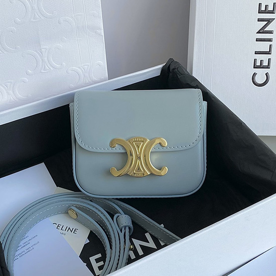 Celine Mini Triomphe Blu C35021