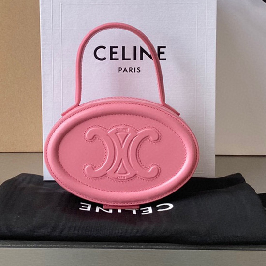 Celine Ovale Minaudiere Cuir Triomphe Flamingo C35506