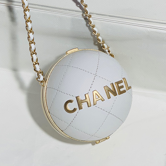 Chanel Sfera In Pelle Di Agnello Minaudiere Bianco Ap2895