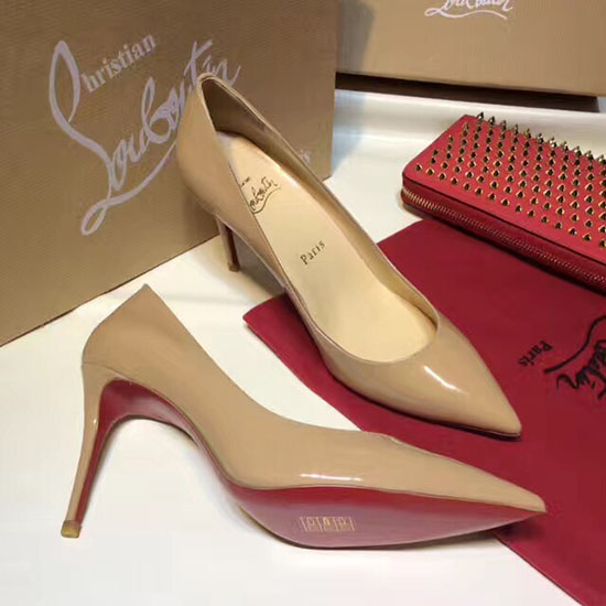 Christian Louboutin Pompa In Vernice Beige Cl006