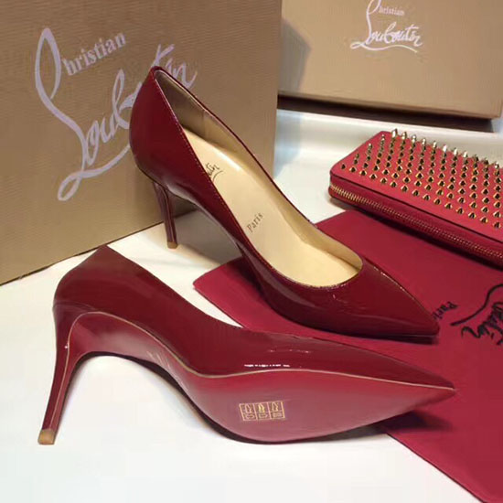 Christian Louboutin Pompa In Vernice Bordeaux Cl006