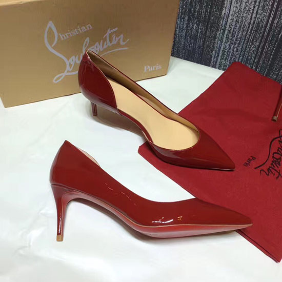 Christian Louboutin Pompa In Vernice Bordeaux Cl007