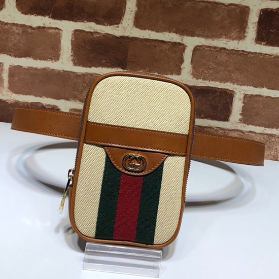 Custodia Per Iphone Gucci Vintage In Tela Con Cintura Beige 581519