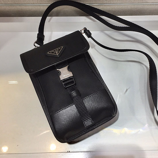 Custodia Per Smartphone Prada In Nylon E Pelle Saffiano 2zh109