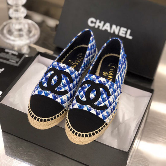 Espadrillas Chanel In Tweed Blu C18061