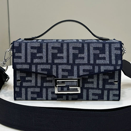 Fendi Baguette Bauletto Morbido Blu F80102