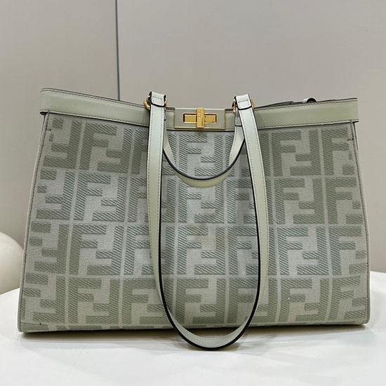 Fendi Borsa Tote Media In Tela Verde F8625a